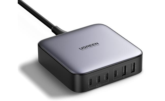 UGREEN Nexode 200W GaN USB C Charging Station, 6-Port Desktop Charger for MacBook Pro/Air, iPad Pro/Air, iPhone 17/16/15 Series, Galaxy S25/S24 Ultra, Pixel 10/9, Steam Deck - Gray